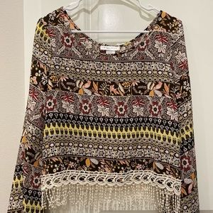 Floral Long wide sleeve top